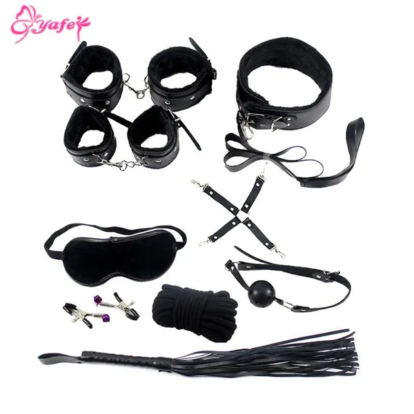 0PCSSET LEATHER BDSM BONDAGE RESTRAINTS ADULT GAMES SEX TOYS FOR COUPLES WOMAN SLAVE GAME SM SEXY EROTIC TOYS HANDCUFF LEATHER sextoypremium Couples
