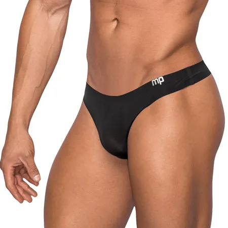 Anal comme Male Power Seamless Sleek Sleek Thong wsheer pouch Black SM