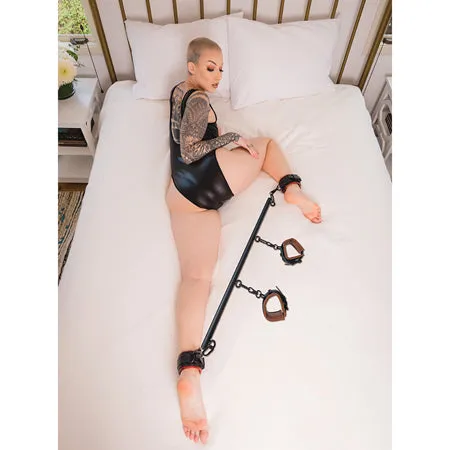 Anal Sportsheets Sportsheets Saffron Adjustable Spreader Bar and Cuff Set RedBlack