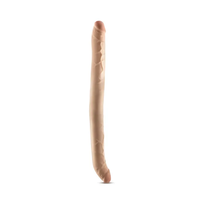 Dr Skin Plus Posable Double Dong 165in Beige Blush Novelties Dildos