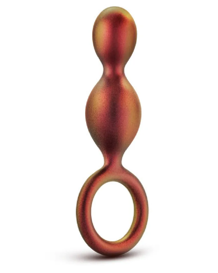 Matrix Soft Silicone Duo Anal Beads with Finger Loop Blush Male Sex Toys