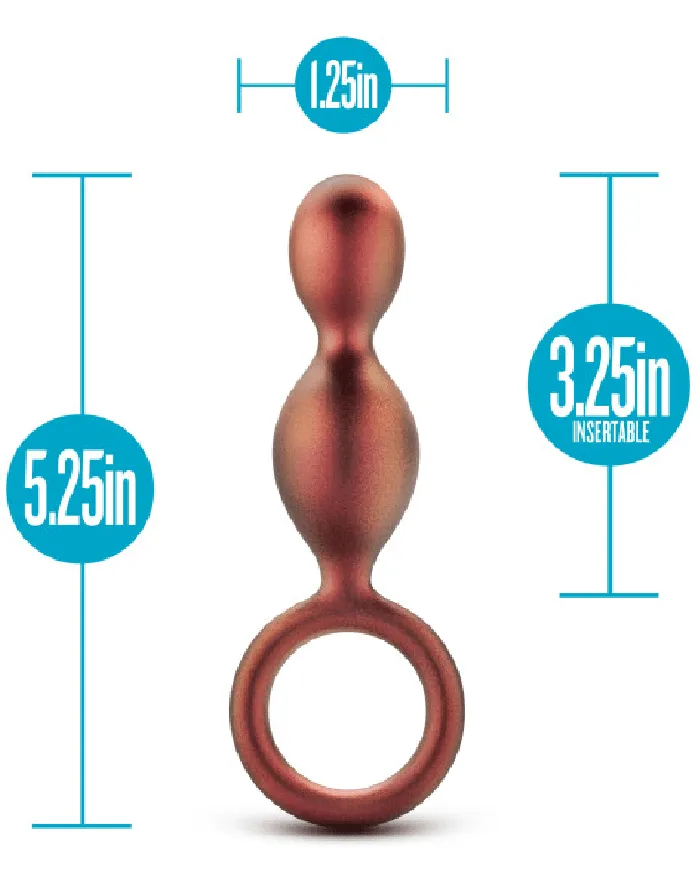 Matrix Soft Silicone Duo Anal Beads with Finger Loop Blush Male Sex Toys
