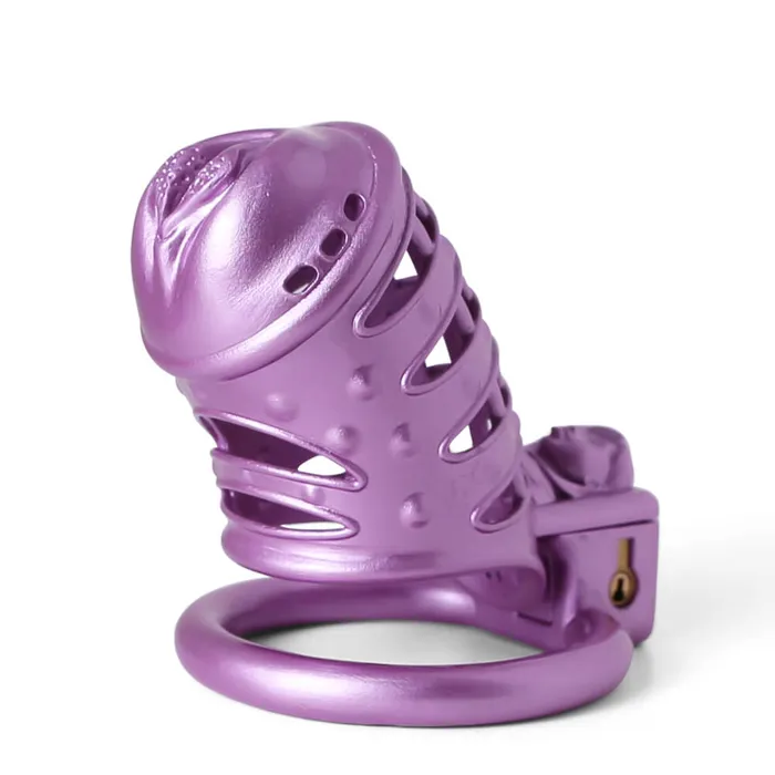 Sissy Purple Spiked 3D Printing Pussy Vaginal CHASTITY CAGE CO Vibrators