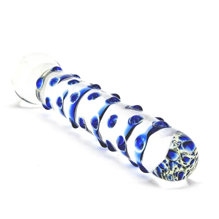 Female Sex Toys Loving Joy Spectrum Nubby Textured Glass Dildo with 6 Insertable Length Stimulating Textured Surface