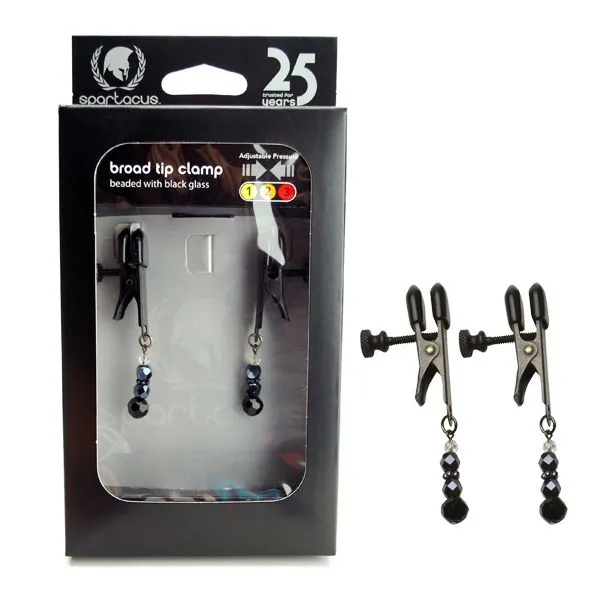 Spartacus Anal Spartacus Adjustable Broad Tip Clamps Beaded with Black Glass