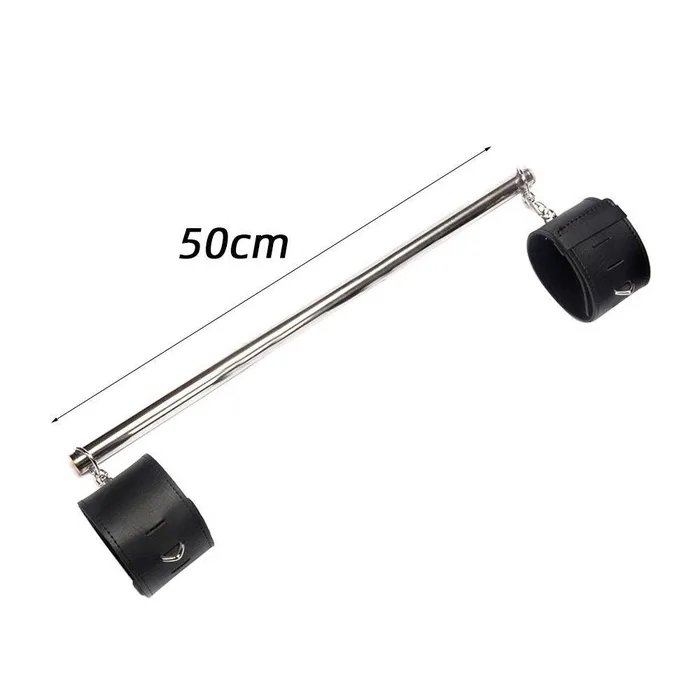 BallbustingToyscom Couples Metal Ankle Spreader Bar with Cuffs