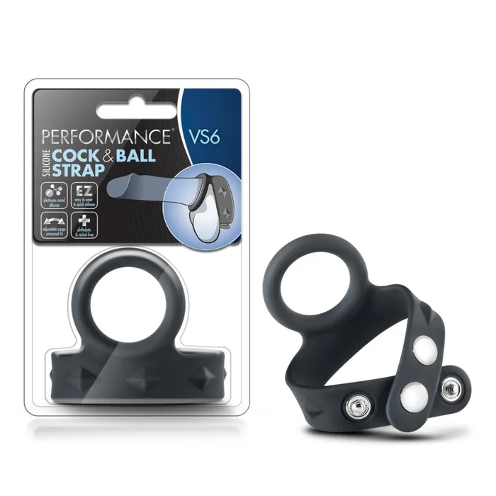 Blush Male Sex Toys Performance VS6 Silicone Cock Ball Strap Black
