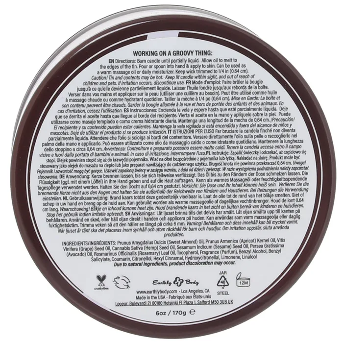 3in1 Massage Candle 6oz170g in Working On A Groove Thing Earthly Body Female Sex Toys