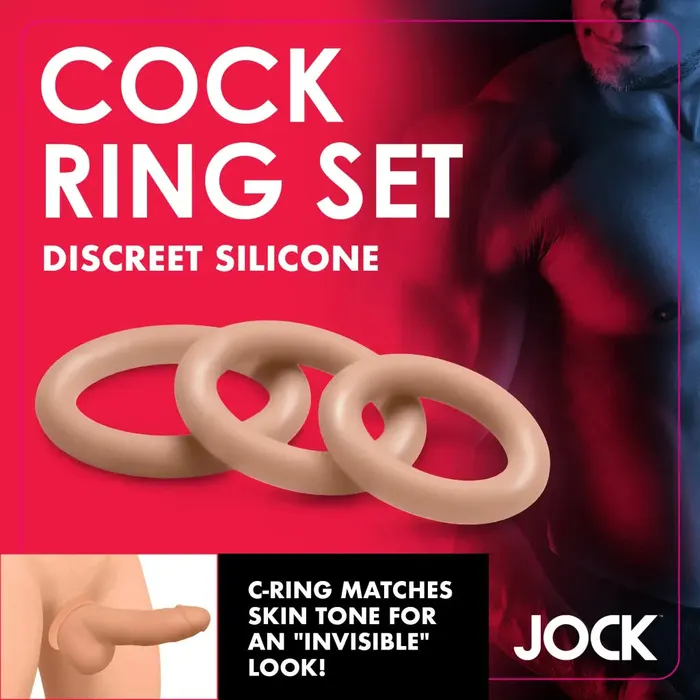 Discreet Silicone Cock Ring Set Medium Curve Toys Male Sex Toys