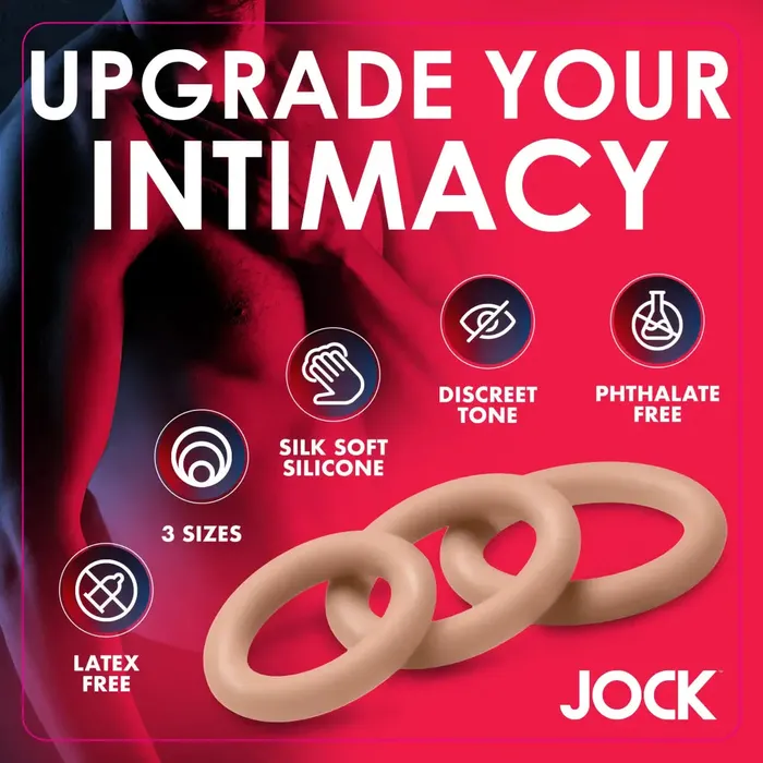Discreet Silicone Cock Ring Set Medium Curve Toys Male Sex Toys