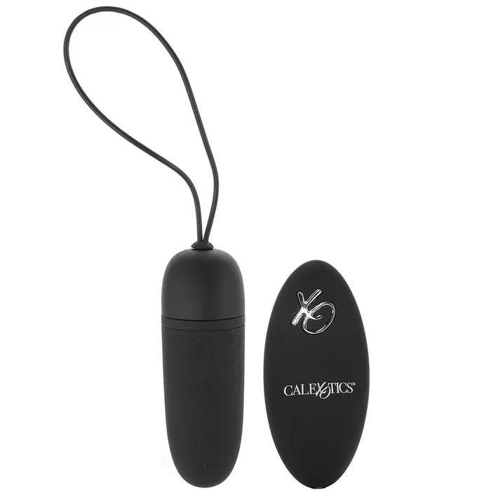 Female Sex Toys CalExotics Silicone Remote Bullet Vibe in Black