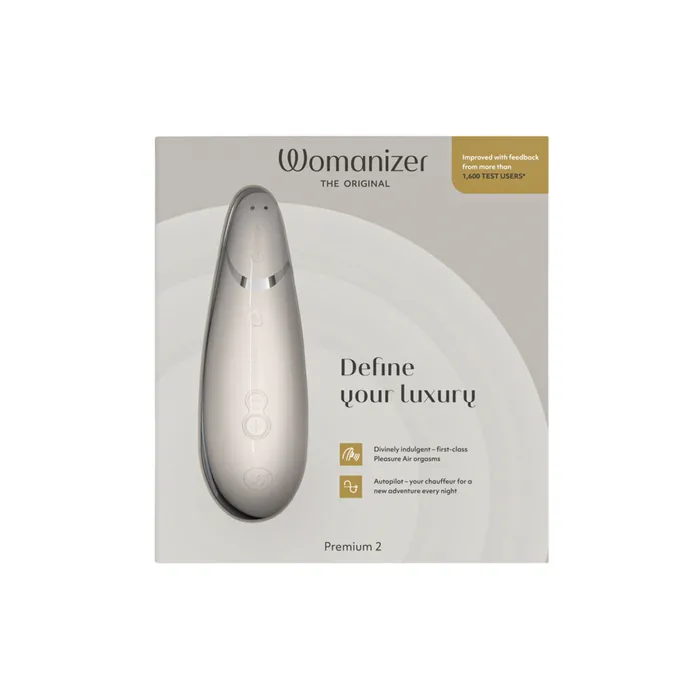 Female Sex Toys Womanizer Womanizer Premium 2 Clitoral Stimulator Warm Gray