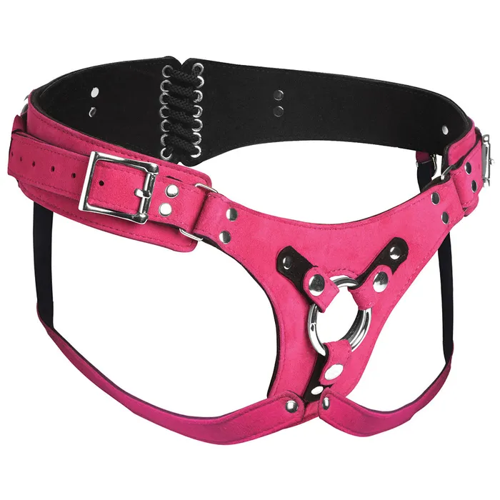 Female Sex Toys XR Brands Strap U Bodice Deluxe Leather Corset Harness in Pink Female Sex Toys XR Brands Strap U Bodice Deluxe Leather Corset Harness in Pink