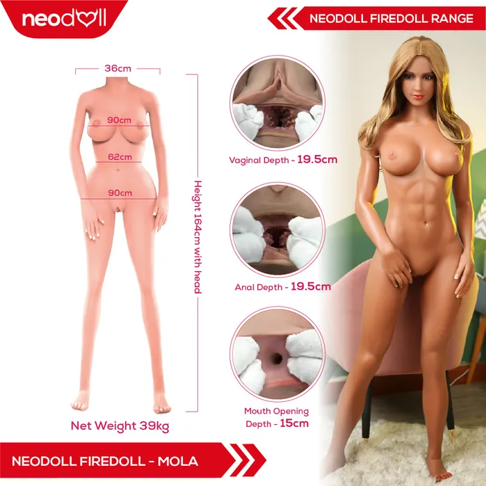 Fire Doll Male Sex Toys Fire Doll Mola Realistic Sex Doll Tongue included 164cm Light Tan