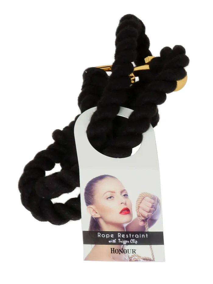 HonourSkintwocom Rope Restraint with Trigger Clip Black Anal