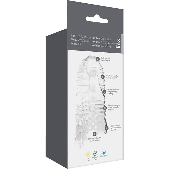 Linx Male Sex Toys Linx Glacier Dual End Stroker Clear