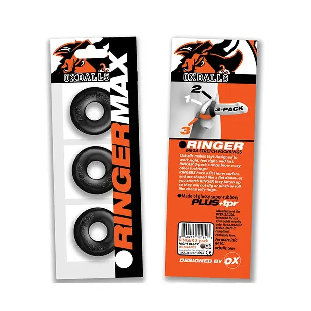 OXBALLS Anal OxBalls Ringer Max 3 Pack Black