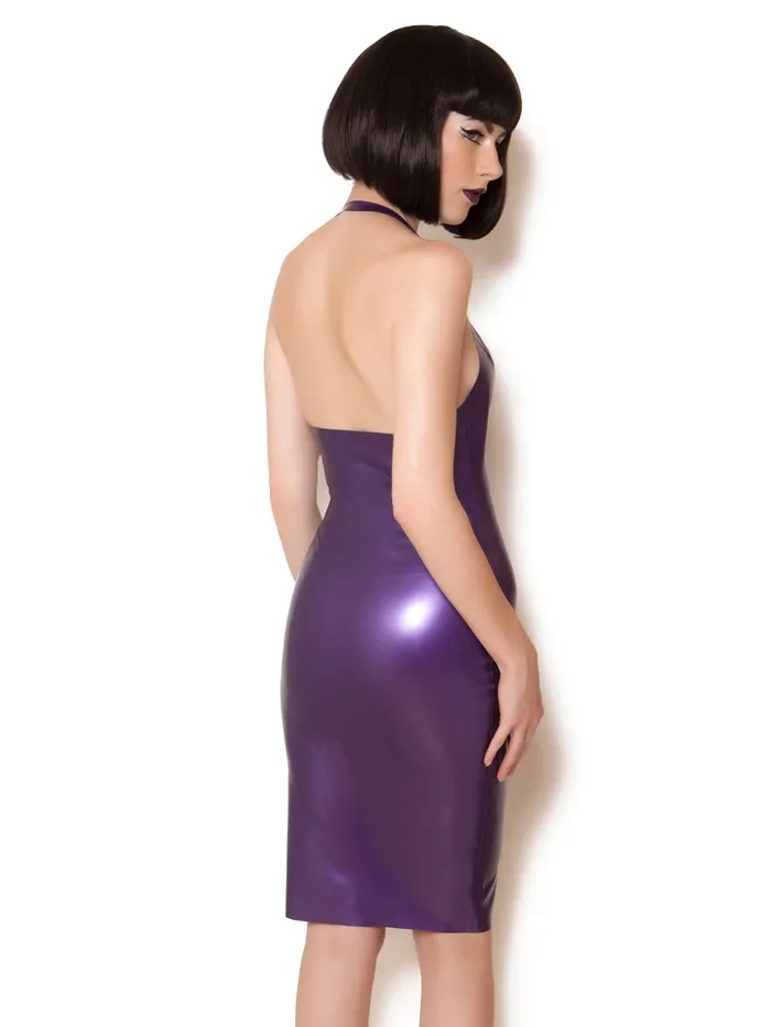 Vibrators HonourSkintwocom Mystic Purple Latex Halter Dress