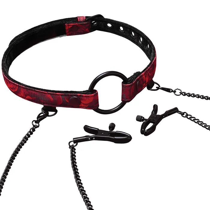 XGen Male Sex Toys Secret Kisses Rosegasm Ring Gag With Clamps