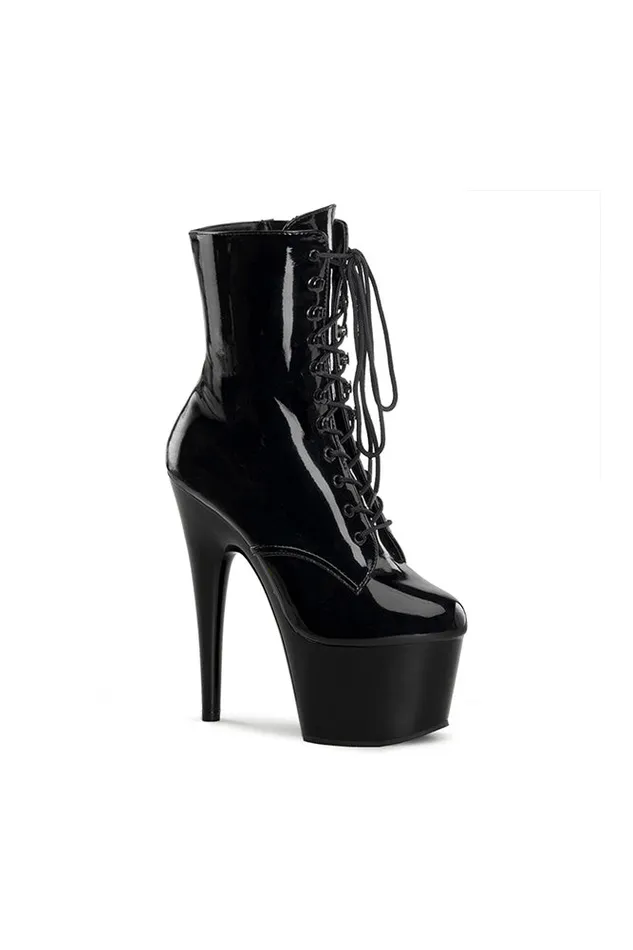 Anal Pleaser USA Pleaser USA Adore 7 Stiletto Heel Patent Lace Up Platform Bootie Black Anal Pleaser USA Pleaser USA Adore 7 Stiletto Heel Patent Lace Up Platform Bootie Black