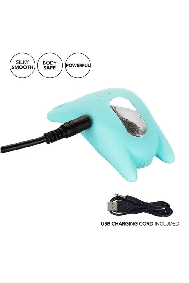 Cal Exotics Male Sex Toys Cal Exotics Couples Enhancer Silicone Dual Exciter Cock Ring Aqua