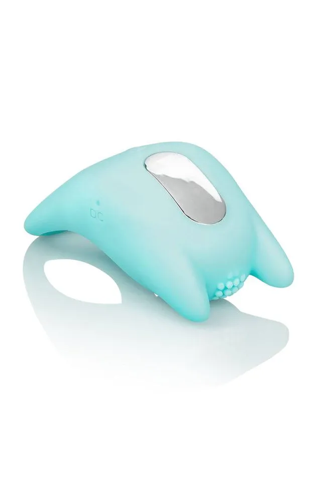 Cal Exotics Male Sex Toys Cal Exotics Couples Enhancer Silicone Dual Exciter Cock Ring Aqua
