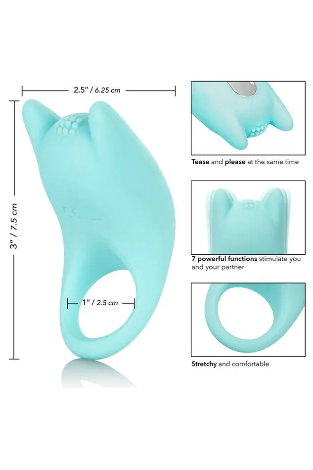 Cal Exotics Male Sex Toys Cal Exotics Couples Enhancer Silicone Dual Exciter Cock Ring Aqua