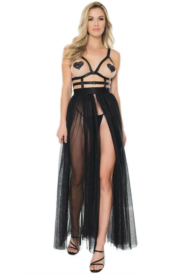 Coquette 20313 Tulle Cage Dress Black OS Coquette Anal