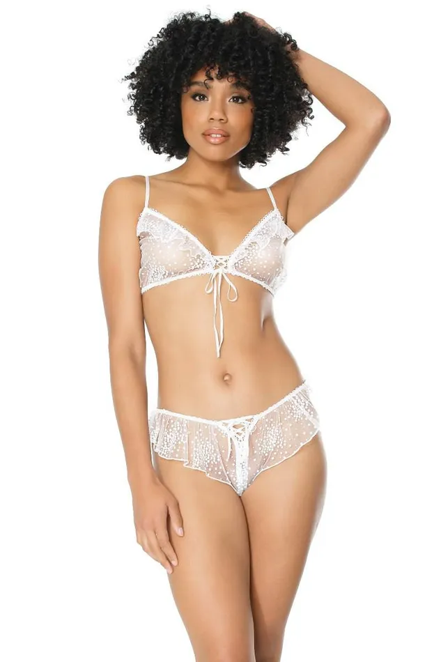 Coquette Female Sex Toys Coquette 21102 Bralette Panty Set White OS