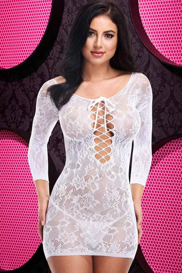 Lapdance Lingerie LC74 Lace OffTheShoulder Mini Dress White OS Lapdance Female Sex Toys Lapdance Lingerie LC74 Lace OffTheShoulder Mini Dress White OS Lapdance Female Sex Toys