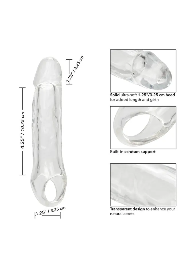 Male Sex Toys Cal Exotics Cal Exotics Performance Maxx 55 Extension with Scrotum Strap Clear