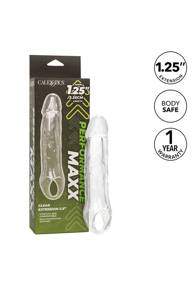 Male Sex Toys Cal Exotics Cal Exotics Performance Maxx 55 Extension with Scrotum Strap Clear
