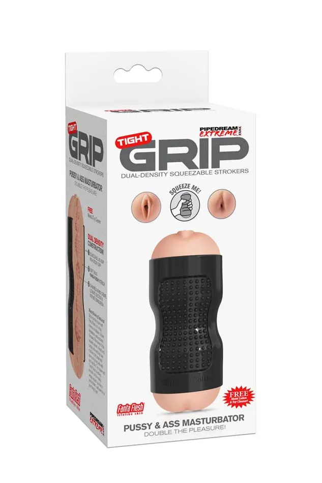 Male Sex Toys Pipedream Pipedream Extreme Tight Grip Pussy Ass Masturbator BeigeBlack