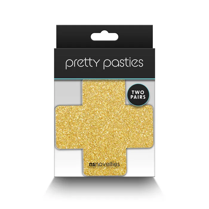 NS Novelties NS Novelties Pretty Pasties Cross 2 Pack Black Gold Anal