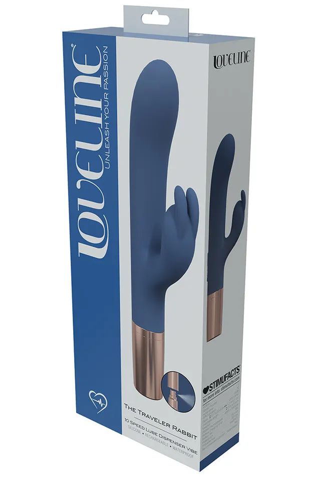 Shots Toys Vibrators Shots Toys Loveline Traveler Rabbit Vibrator Lube Dispenser Various Colors