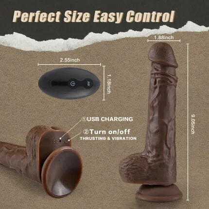 AcmeJoy Female Sex Toys LOVER Thrusting Vibrating Heating Dildo
