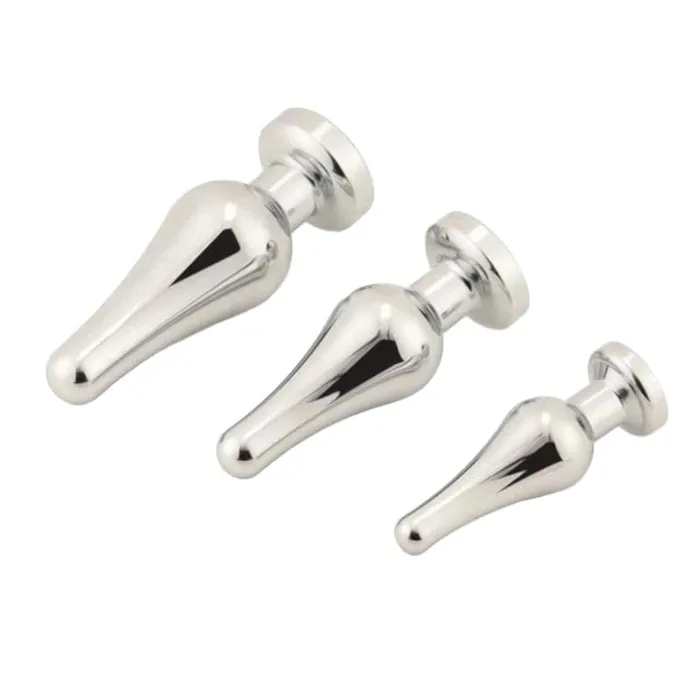 Love Plugs Anal Silver ConeShaped Princess Jeweled 3Piece Set Trainer Huge