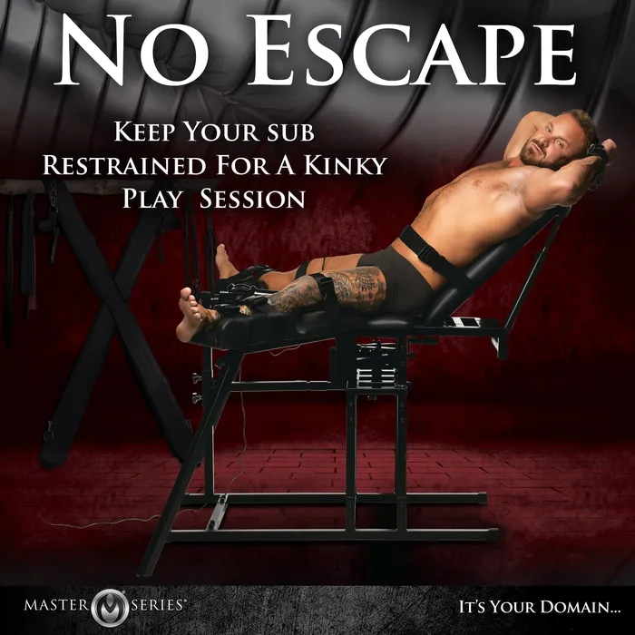 Master Series Female Sex Toys Leg Spreader Obedience Chair with Sex Machine