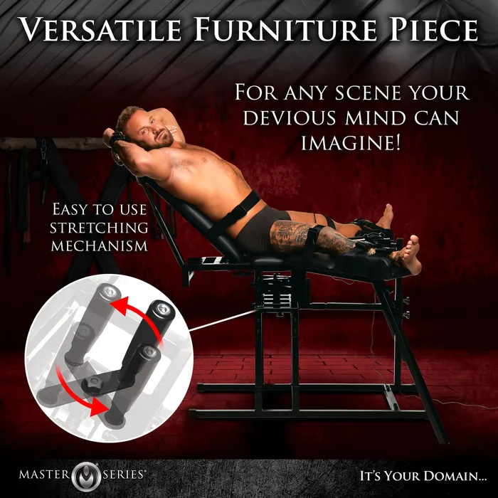 Master Series Female Sex Toys Leg Spreader Obedience Chair with Sex Machine