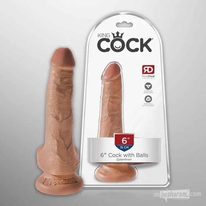 Pipedream Female Sex Toys King Cock 6 Realistic Dildo with Balls