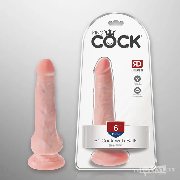 Pipedream Female Sex Toys King Cock 6 Realistic Dildo with Balls