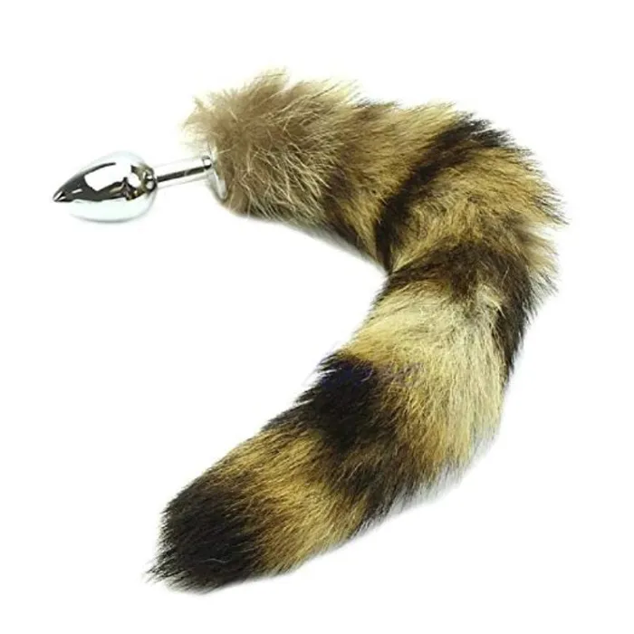 Sexy Faux Steel Raccoon Tail Plug 14 Long Lovegasm Anal