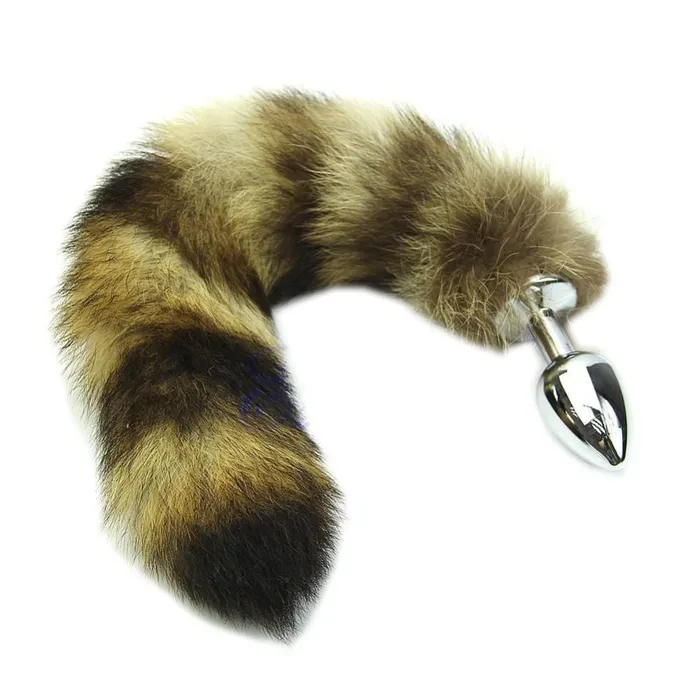 Sexy Faux Steel Raccoon Tail Plug 14 Long Lovegasm Anal
