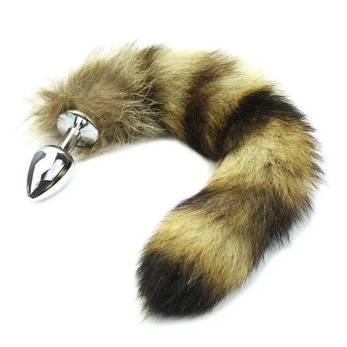 Sexy Faux Steel Raccoon Tail Plug 14 Long Lovegasm Anal