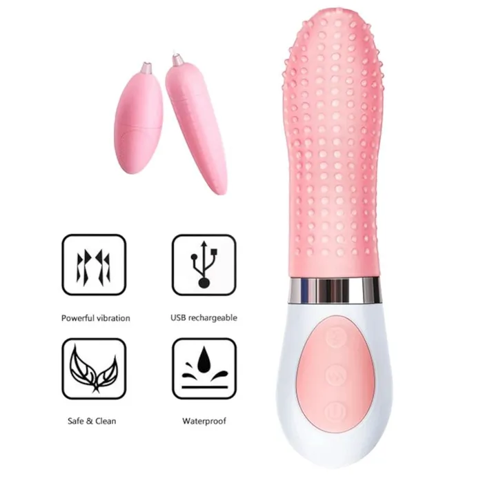 Tongue Dotted Vibrating Kegel BallsSucking Mouth Tounge Lovegasm Female Sex Toys