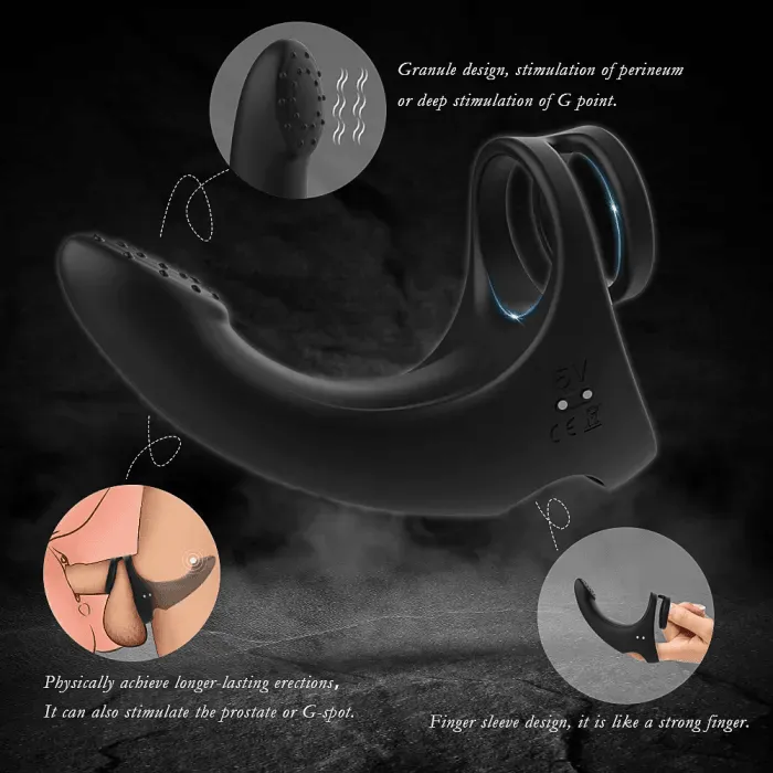 2in1 Butt plug Cock Ring Vibrating Prostate Massager propinkup Male Sex Toys