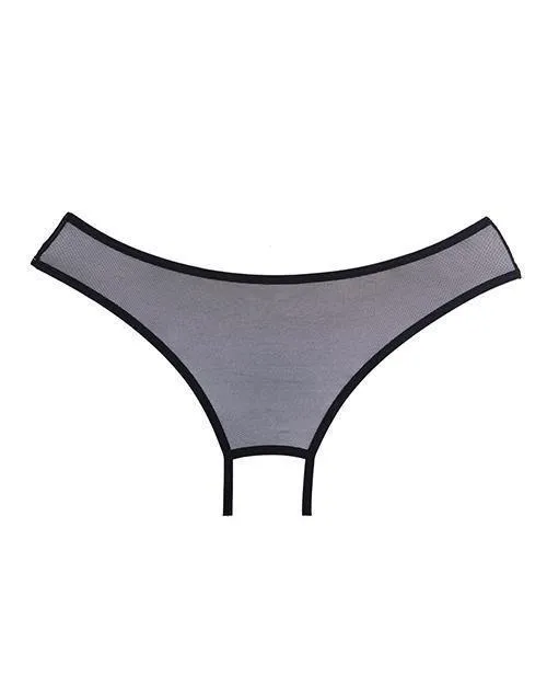 Anal Allure Lingerie Lp Adore Sheer Teaz Open Panty Black Os