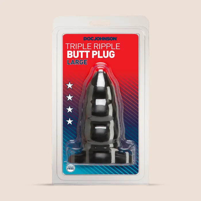 Anal Doc Johnson Enterprises Classic Triple Ripple Butt Plug wide base
