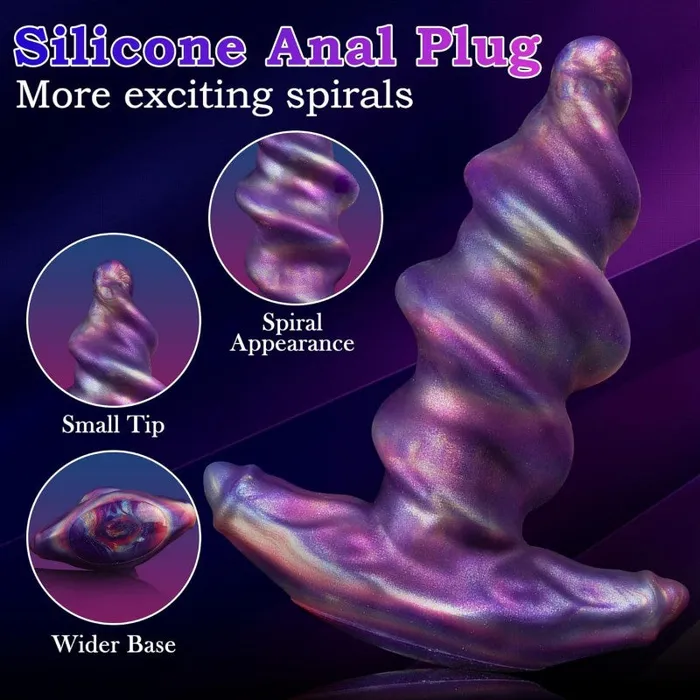 Anal propinkup Large Fantasy Silicone Butt Plug 65 Spiral Wearable Dildo Plugs Unicorn Dildos Adult Sex Toys for Anal Training