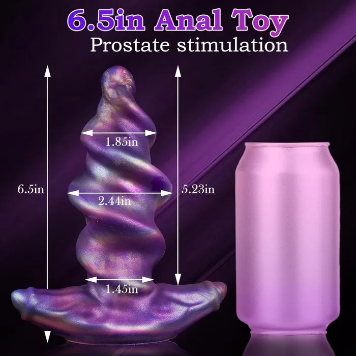 Anal propinkup Large Fantasy Silicone Butt Plug 65 Spiral Wearable Dildo Plugs Unicorn Dildos Adult Sex Toys for Anal Training